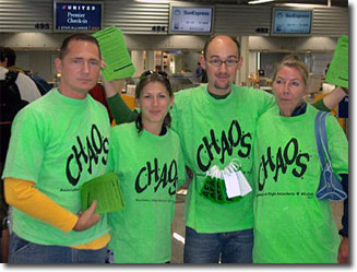 CHAOS flyers in frankfurt airport