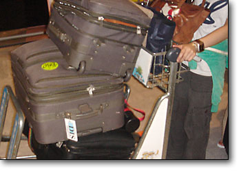 CHAOS sticker on baggage in Narita airport