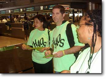 CHAOS picketing in narita airport japan