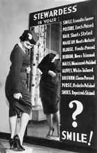 black and white photo of stewardess