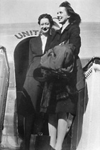 black and white photo of stewardess