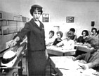 old photo of stewardess