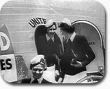 flight attendants exiting plane