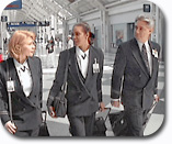 flight attendants walking through airport