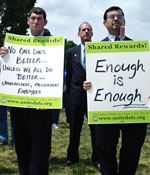 Picketing for better pay and work conditions