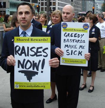 Picketing for better pay and work conditions