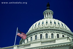 Capitol Dome with United States flag