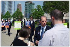 Picketing at UAL Shareholders Meeting