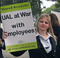 picketing at the united airlines shareholders rally