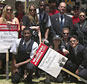 picketing at the united airlines shareholders rally