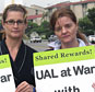 picketing at the united airlines shareholders rally