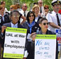 picketing at the united airlines shareholders rally