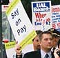 picketing at the united airlines shareholders rally